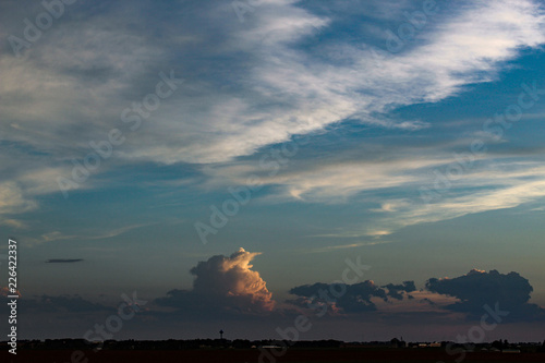 clouds over a rural American field in Iowa