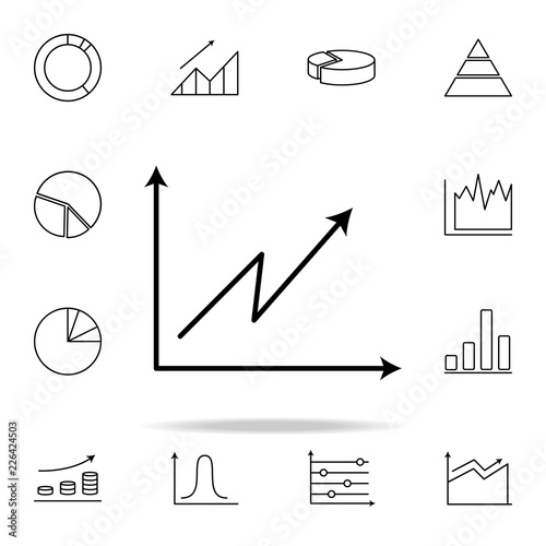not stable growth chart line icon. Chart and diagram icons universal set for web and mobile
