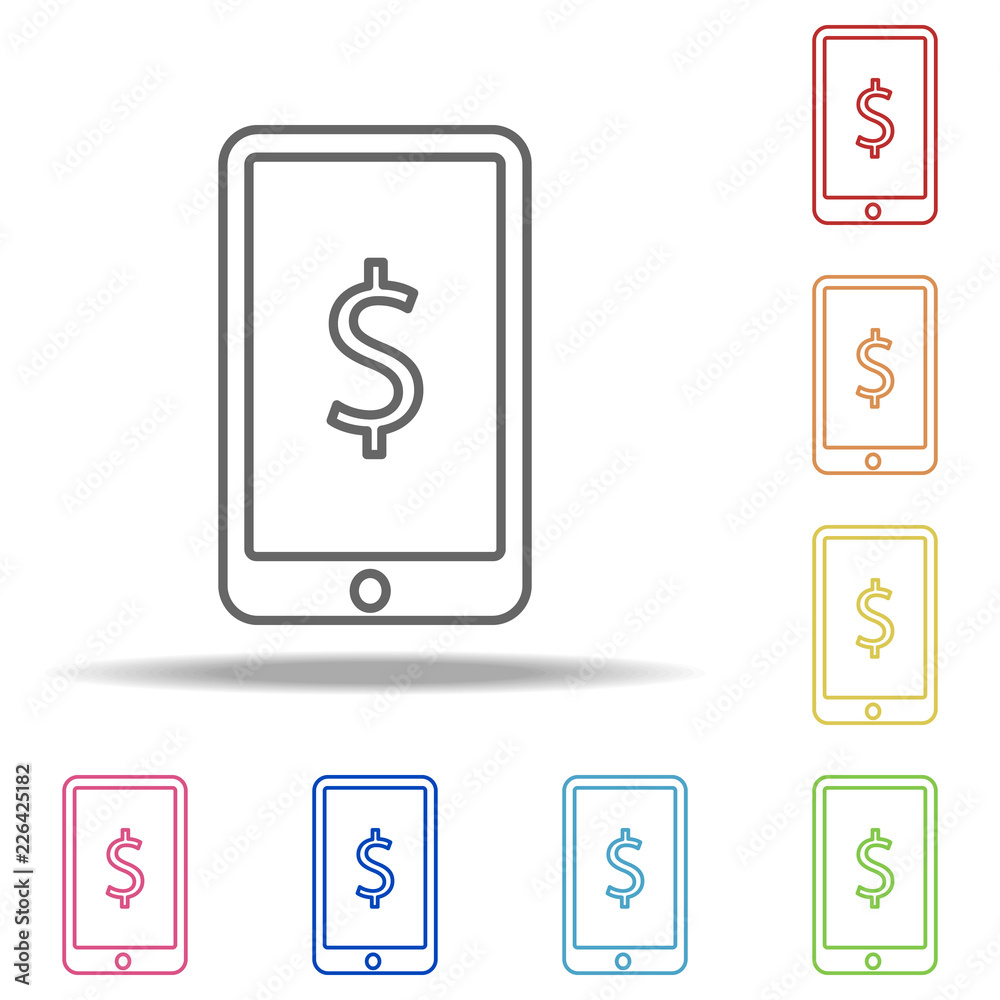mobile dollar sign icon. Elements of Finance and chart in multi colored icons. Simple icon for websites, web design, mobile app, info graphics mobile dollar sign icon. Elements of Finance and chart in multi colored icons. Simple icon for websites, web design, mobile app, info graphics