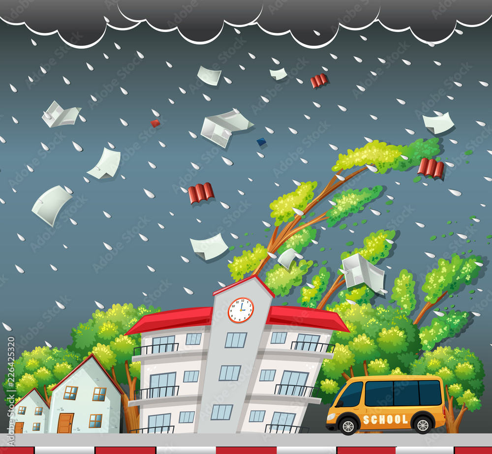 Big storm street scene