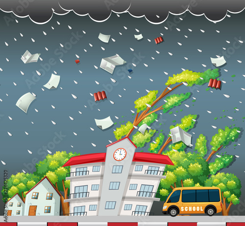 Big storm street scene
