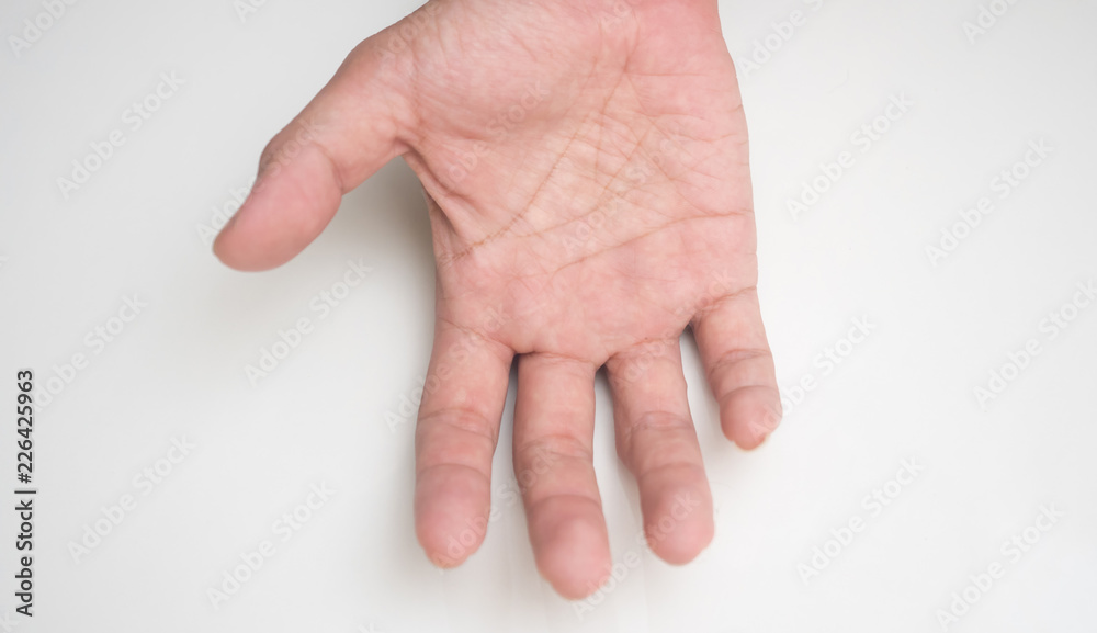 man hand on white background man hand on white background