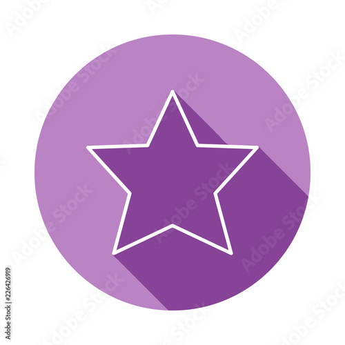 five-pointed star icon in long shadow style. One of Geometric figures collection icon can be used for UI  UX
