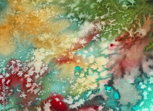 Abstract watercolor background. Hand painted illustration © OneyWhyStudio