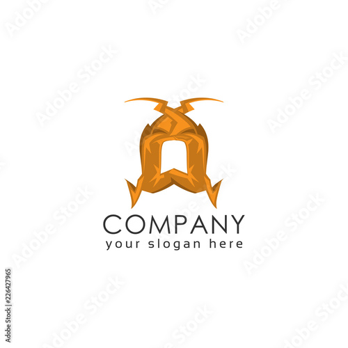 Primitive people logo template, flat design.