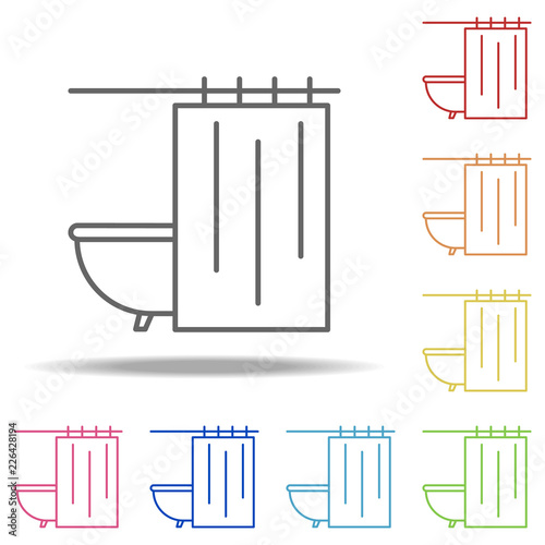 curtain in the bathroom icon. Elements of Web in multi colored icons. Simple icon for websites, web design, mobile app, info graphics