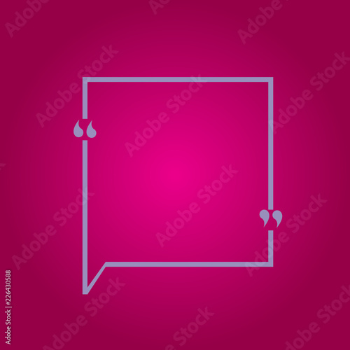 Flat design business Vector Illustration Empty template esp isolated Minimalist graphic layout template for advertising. Blank Square Border Outline Quote Bubble with Quotation Mark Punctuation