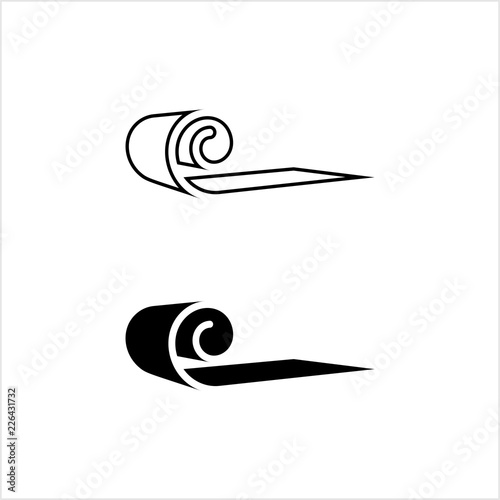 Roll Icon, Mat, Rug, Carpet Or Paper Roll Icon Of Anything,