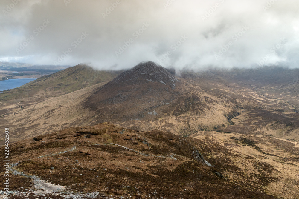 Ireland, Galway, Letterfrack, Connemara National Park, 3 October 2018, Diamond Hill.Diamond Hill is a popular walking destination and attracts Irish hikers and foreign tourists. 
