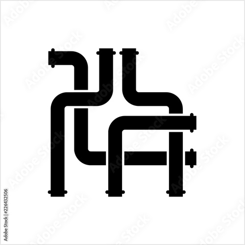 Pipe Icon, Pipe Fitting Icon, Water, Gas, Oil Pipeline, Plumbing Work