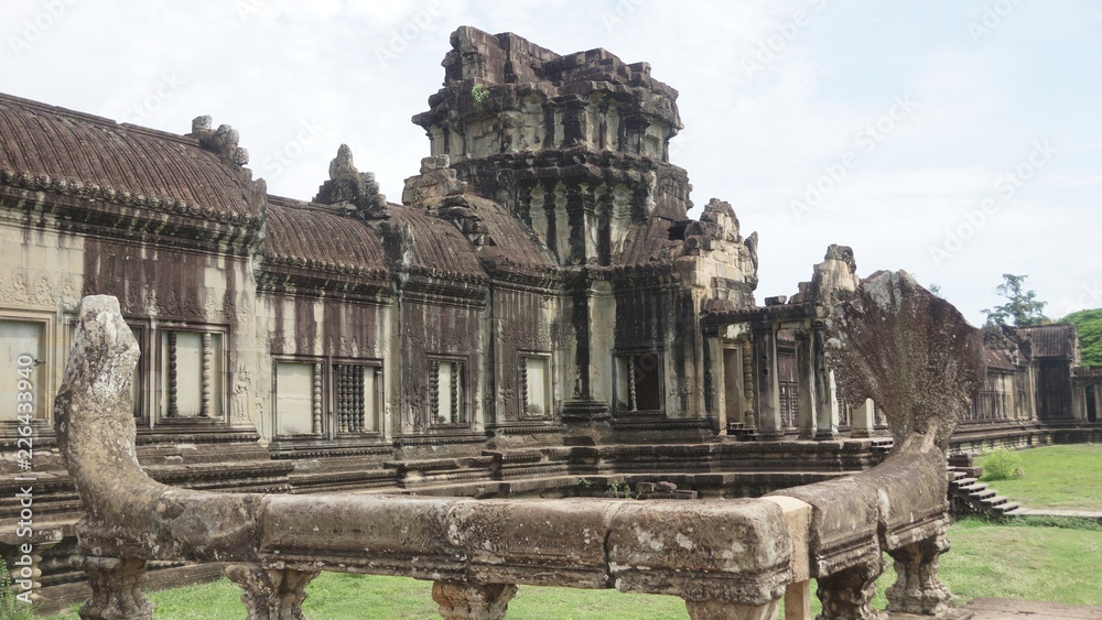 Angkor Wat is a temple complex in Cambodia and one of the largest religious monuments in the world