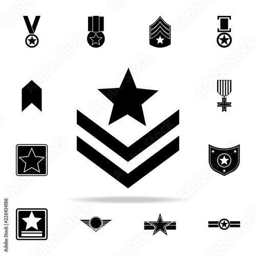 rank on the sleeve icon. Army icons universal set for web and mobile