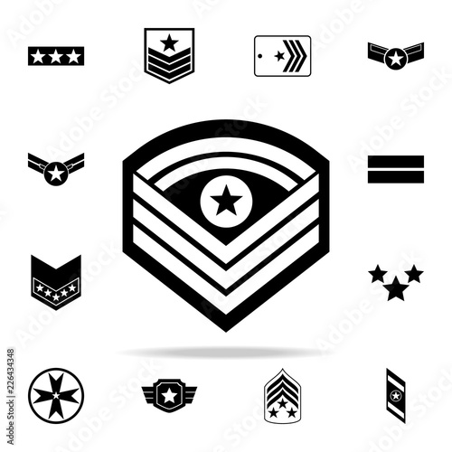 military badge on the sleeve icon. Army icons universal set for web and mobile photo