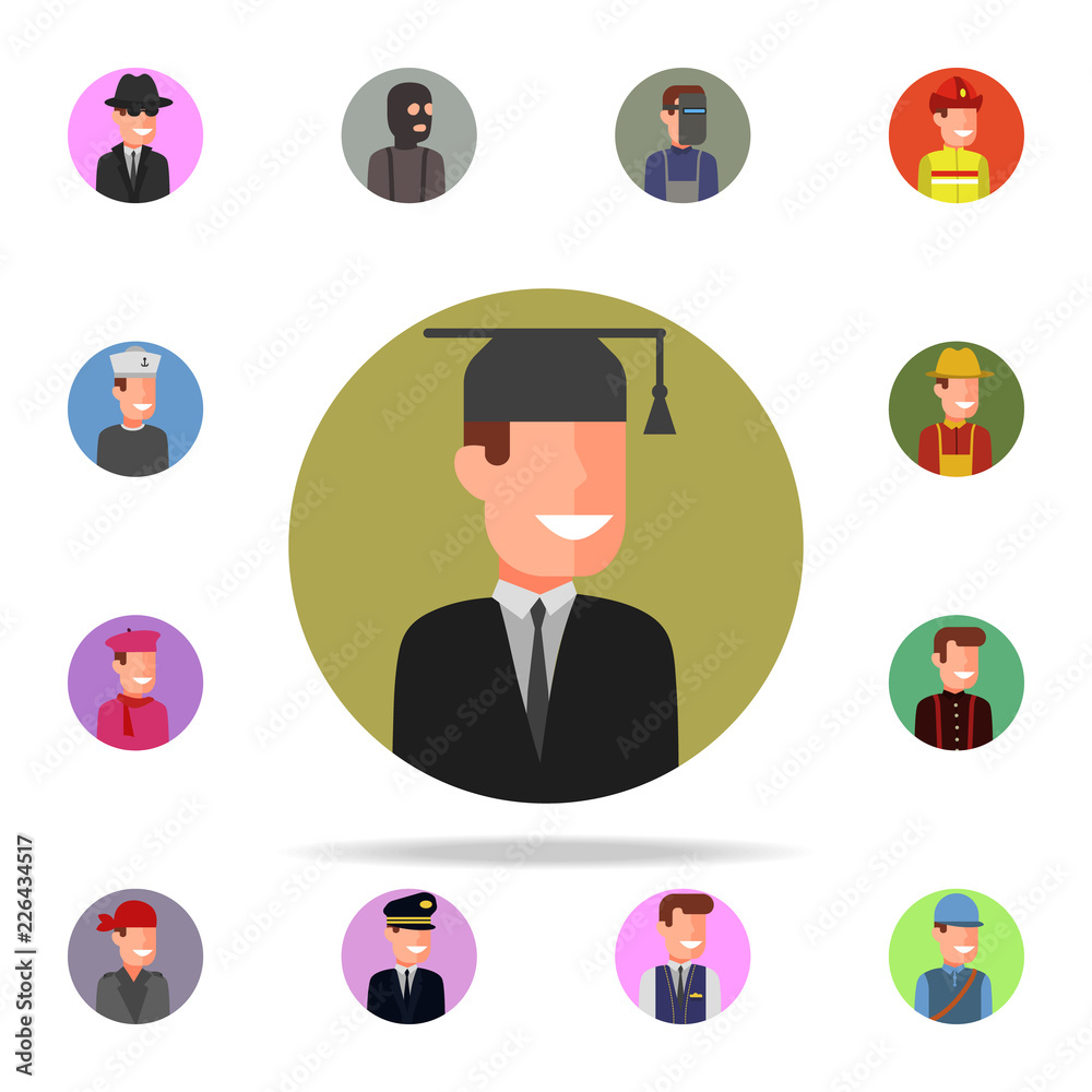 Fototapeta premium colored avatar of student icon. Avatar icons universal set for web and mobile