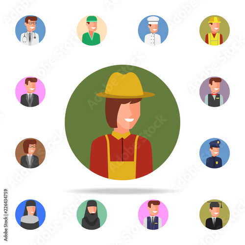 colored avatar of woman farmer icon. Avatar icons universal set for web and mobile