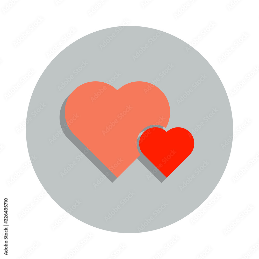 hearts icon in badge style. One of web collection icon can be used for UI, UX