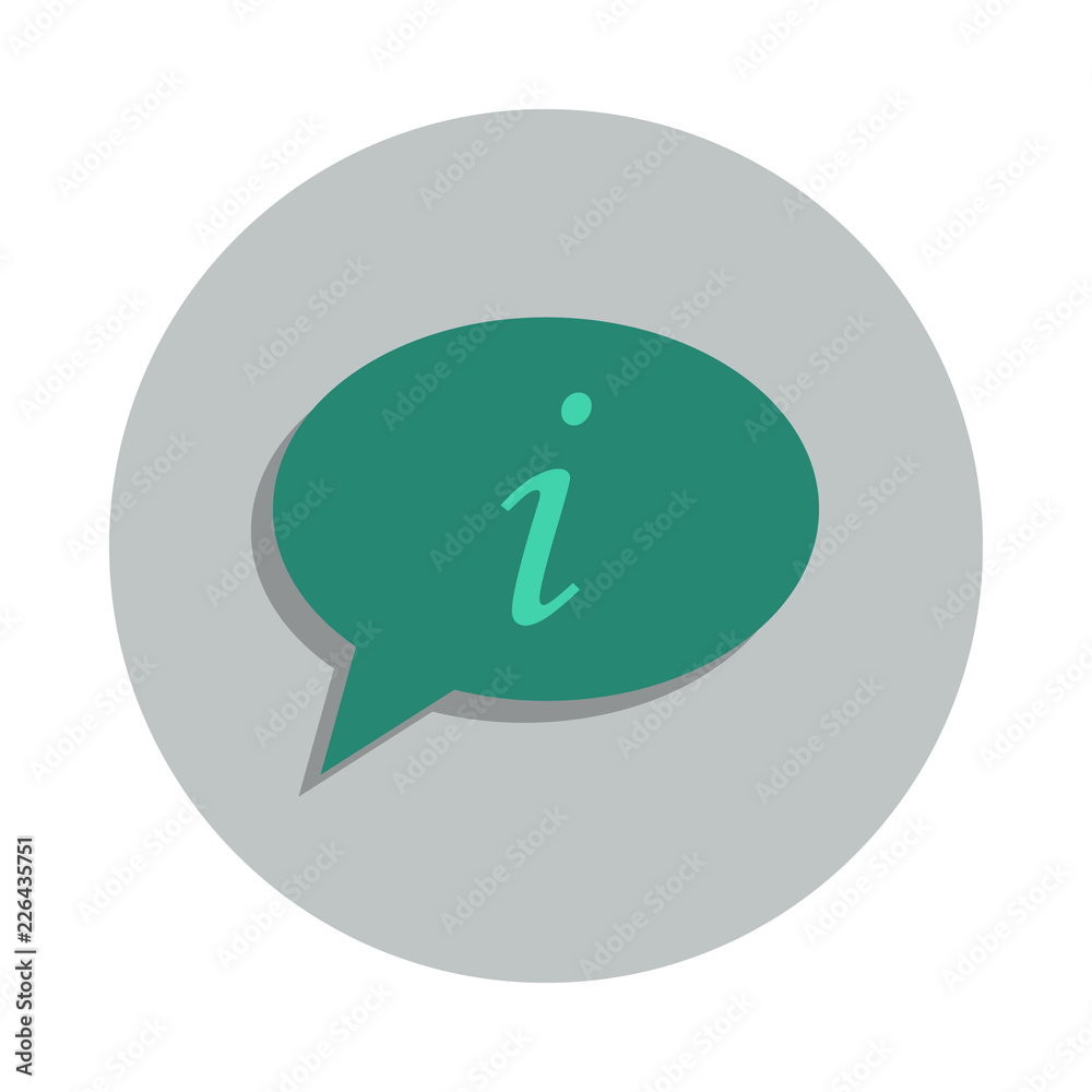 communication with information icon in badge style. One of web collection icon can be used for UI, UX