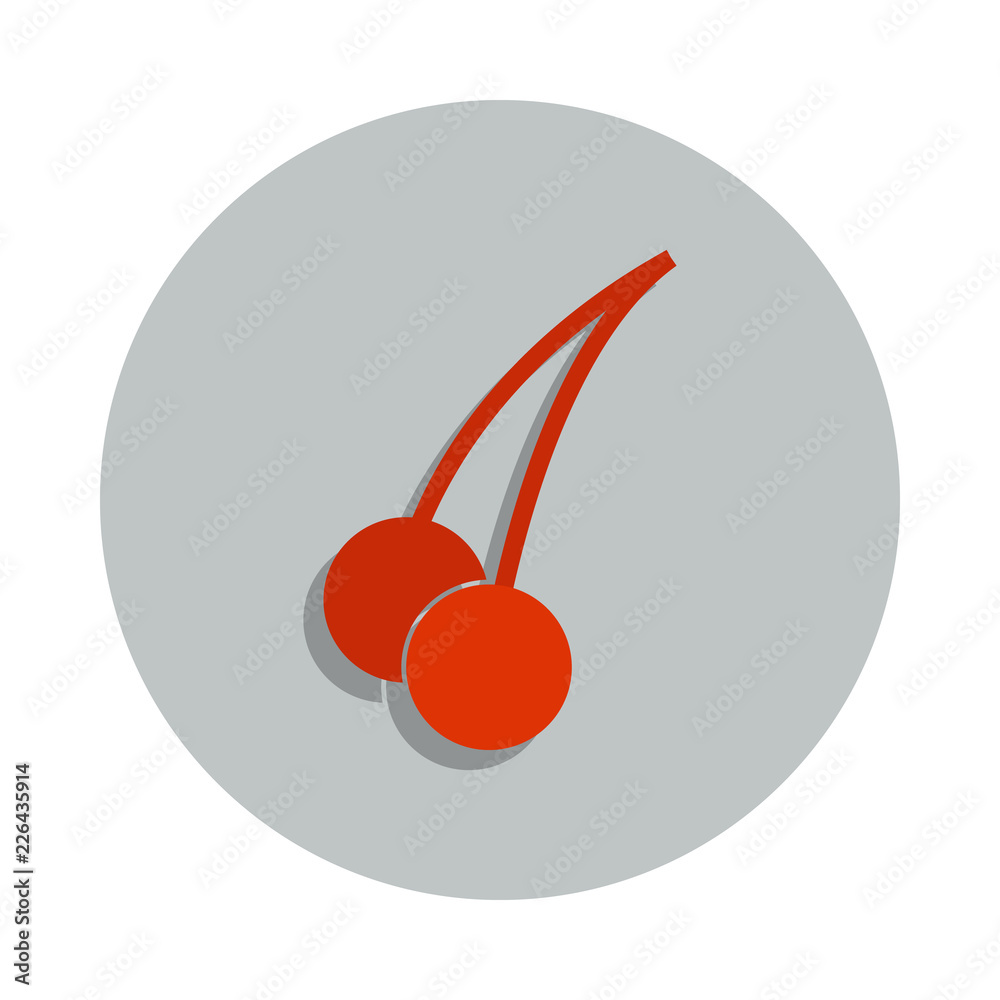 cherry icon in badge style. One of web collection icon can be used for UI, UX