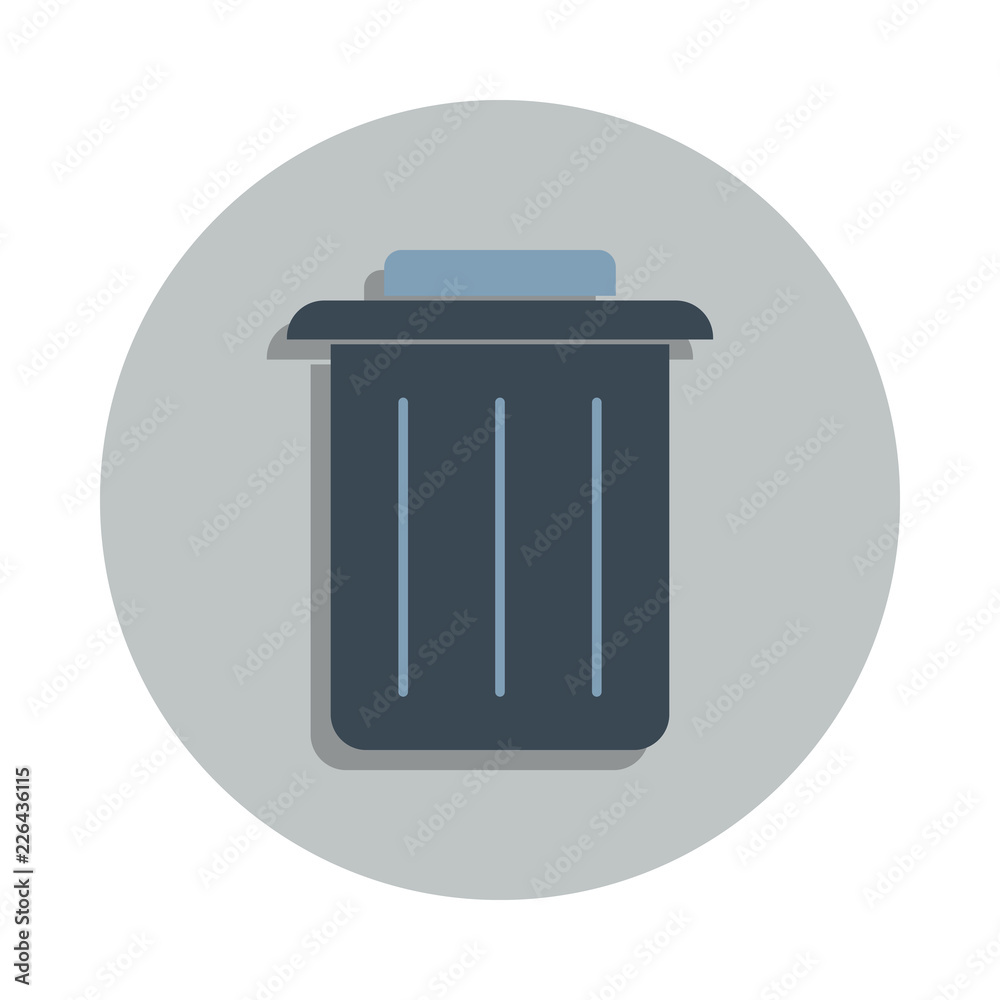 bin icon in badge style. One of web collection icon can be used for UI, UX bin icon in badge style. One of web collection icon can be used for UI, UX