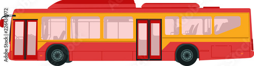 Vector illustration of school bus in white background