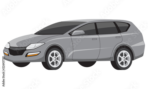 Modern grey minivan family car © sisti