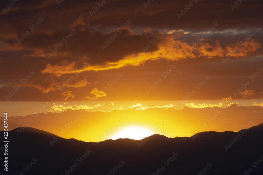 Sunset mountains Silhouette