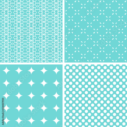 Set of cute seamless patterns photo