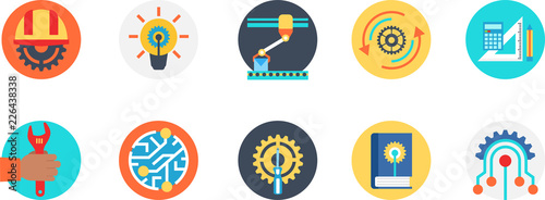 Vector illustration of industrial icon, engineering symbol, manufacturing and many more