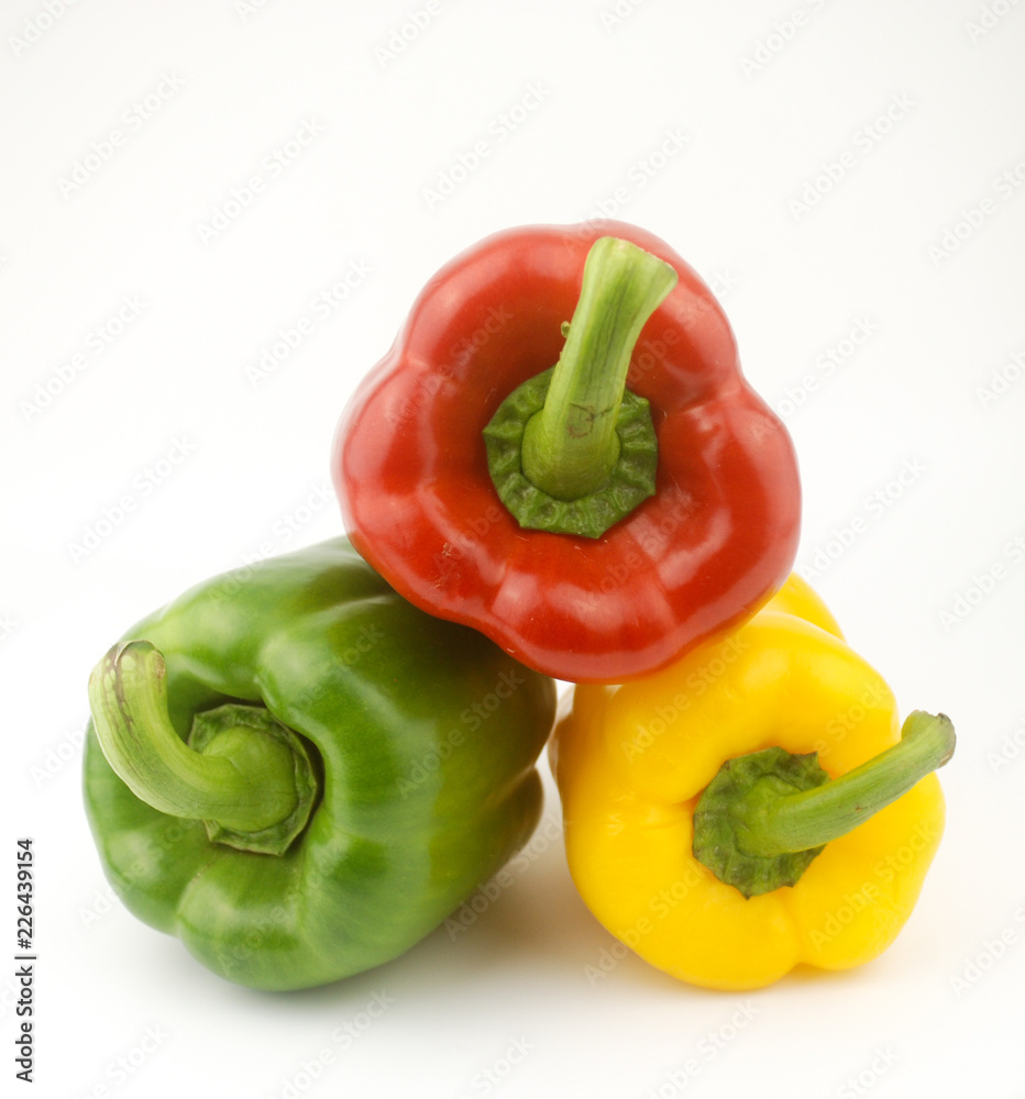 Fresh capsicum or bell pepper on white background Fresh capsicum or bell pepper on white background