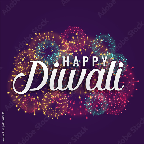 happy diwali fireworks background design