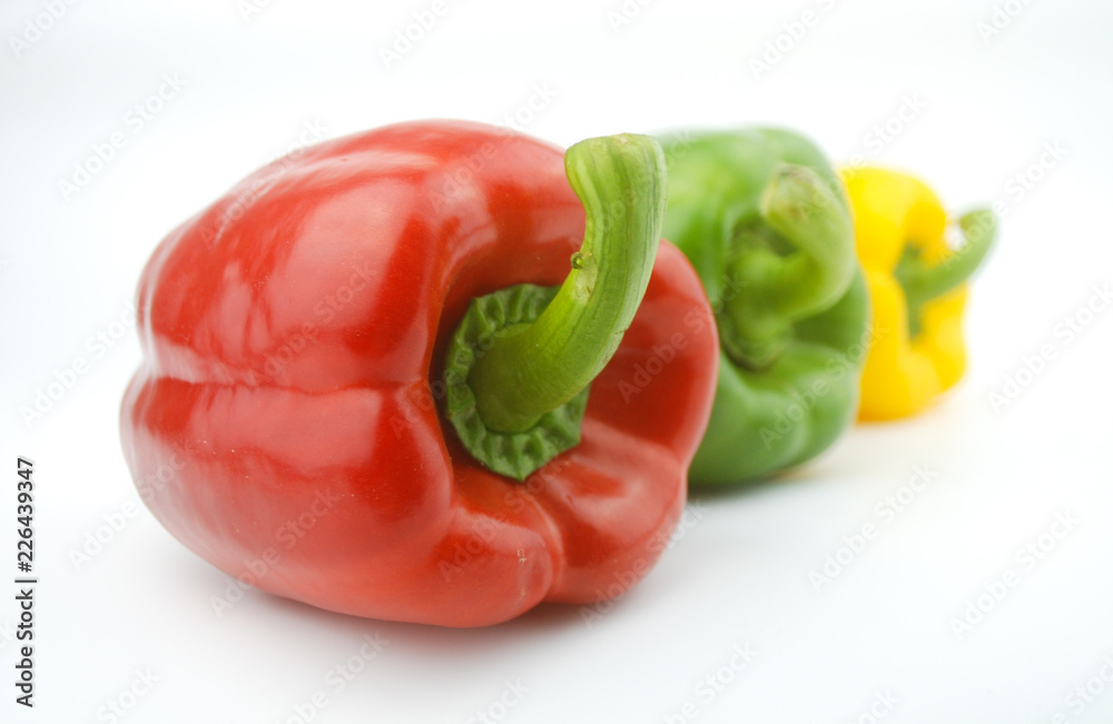 Fresh capsicum or bell pepper on white background Fresh capsicum or bell pepper on white background