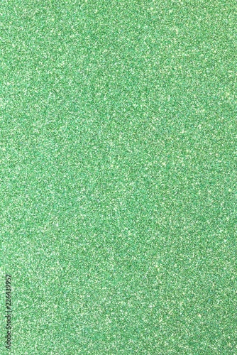 GREEN in glittery material