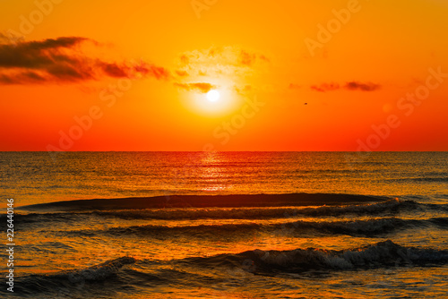 Amazing beautiful sunrise at the sea © Vastram