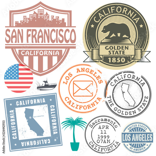 Stamp or label set California