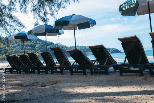 Beachfront resort chairs.