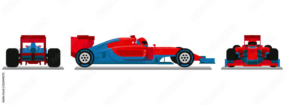 Red Blue Racing Car Vector vector de Stock | Adobe Stock