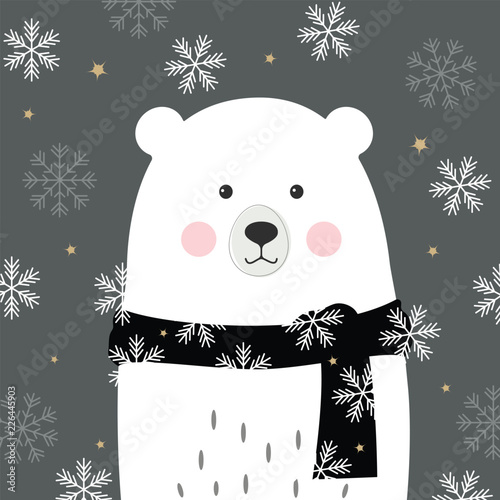 holiday card with bear