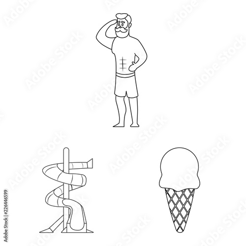Isolated object of pool and swimming sign. Collection of pool and activity stock vector illustration.