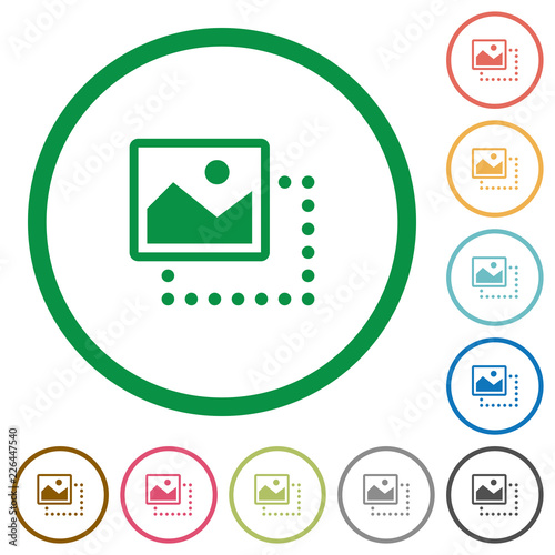Drag image to top left flat icons with outlines