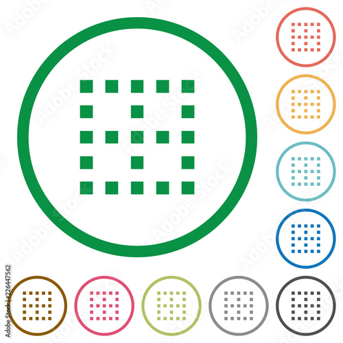 No borders flat icons with outlines