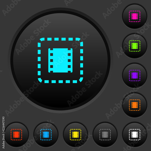 Place movie dark push buttons with color icons