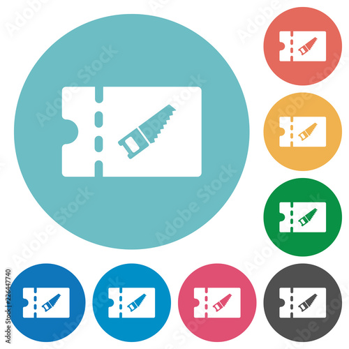DIY shop discount coupon flat round icons