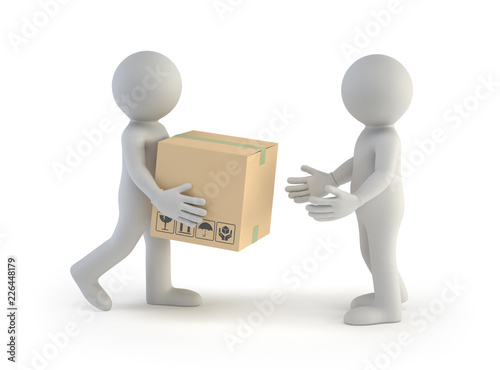3d small people - parcel delivery