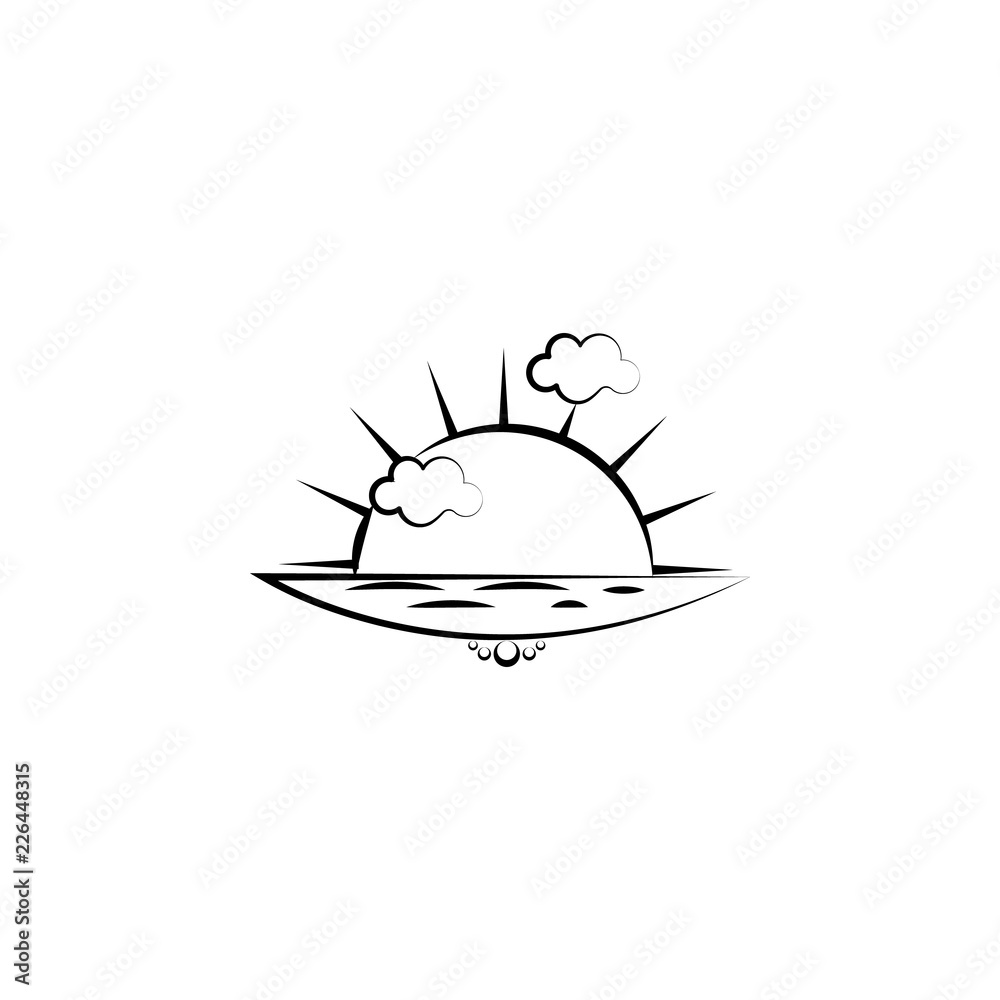 sea sun cloud icon. Element of landscape icon for mobile concept and web apps. Hand drawn sea sun cloud icon can be used for web and mobile sea sun cloud icon. Element of landscape icon for mobile concept and web apps. Hand drawn sea sun cloud icon can be used for web and mobile