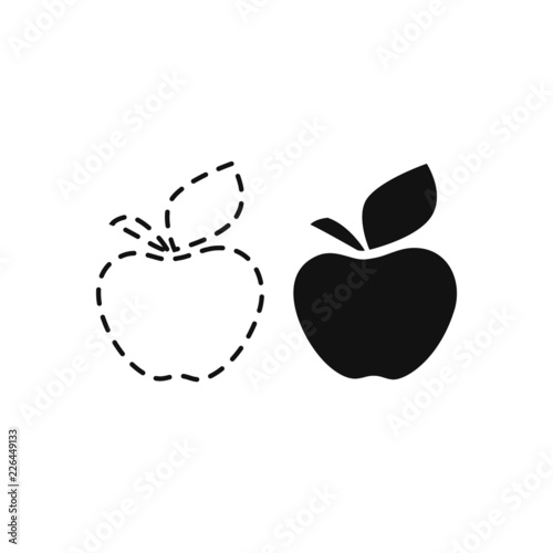 Apple logo icon vector EPS 10  abstract sign fruit flat design  illustration modern isolated badge for website or app - stock info graphics.