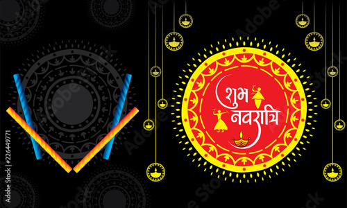 Celebrate navratri festival design vector