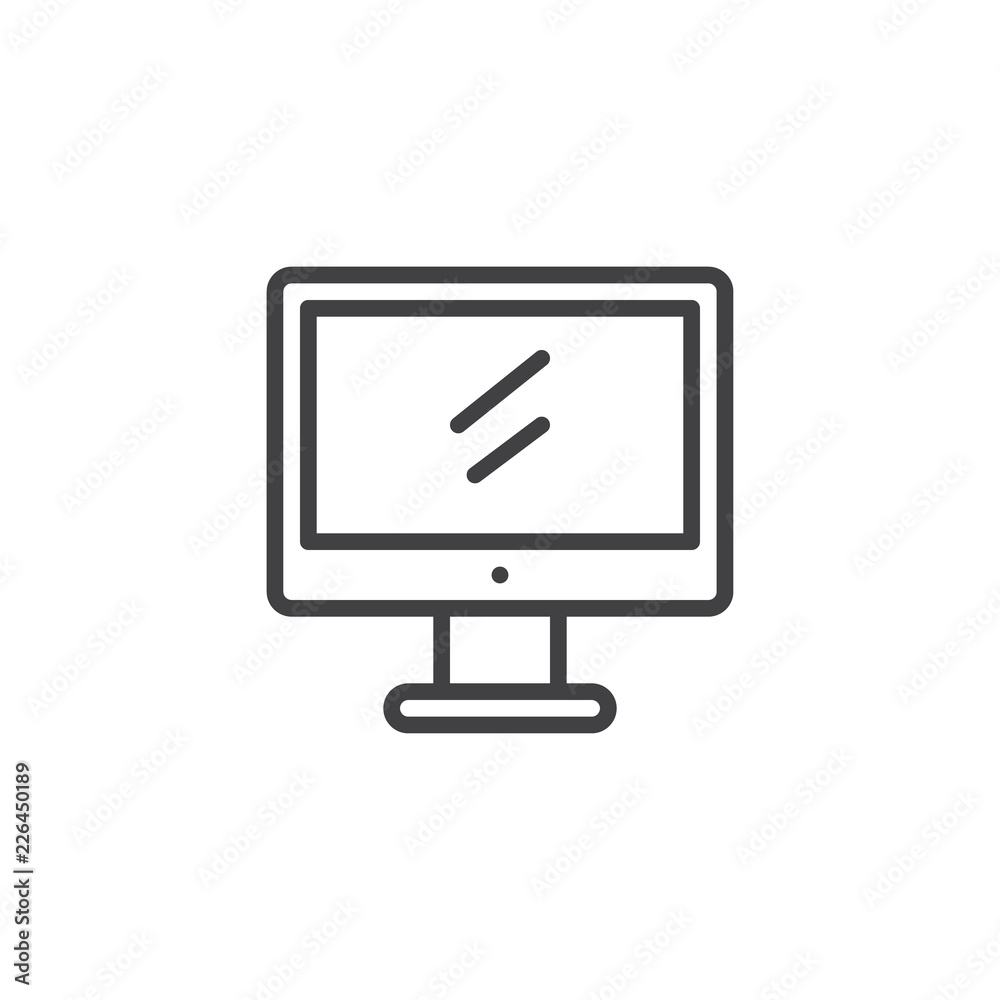 Computer screen outline icon. linear style sign for mobile concept and web design. PC Monitor simple line vector icon. Desktop pc symbol, logo illustration. Pixel perfect vector graphics Computer screen outline icon. linear style sign for mobile concept and web design. PC Monitor simple line vector icon. Desktop pc symbol, logo illustration. Pixel perfect vector graphics