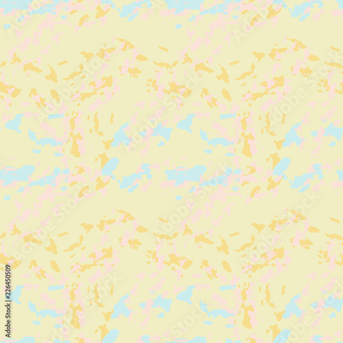 UFO military camouflage seamless pattern in light blue  yellow and pink colors