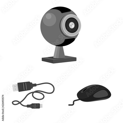 Isolated object of laptop and device icon. Set of laptop and server stock symbol for web.