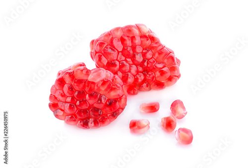 red punica granatum isolated on white background